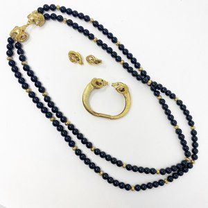490 Vintage Avon Kenneth Jay Lane ram necklace earrings bracelet jewelry set